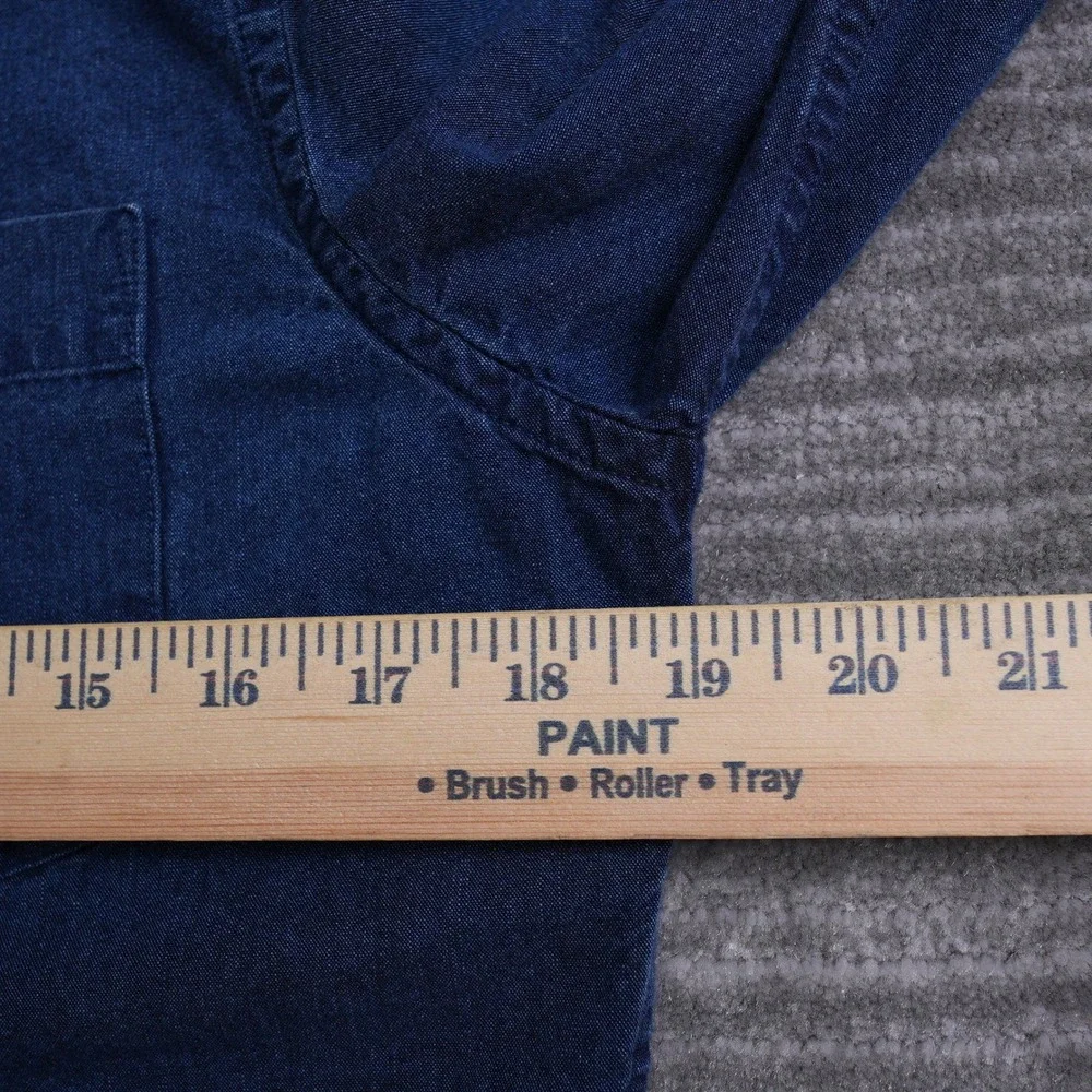 Banana Republic Men Slim Fit Denim Button Down Shirt Small Dark Wash Blue Indigo